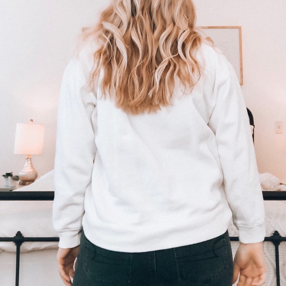 URBAN OUTFITTERS WHITE CREW PULLOVER - Picture 3 of 3